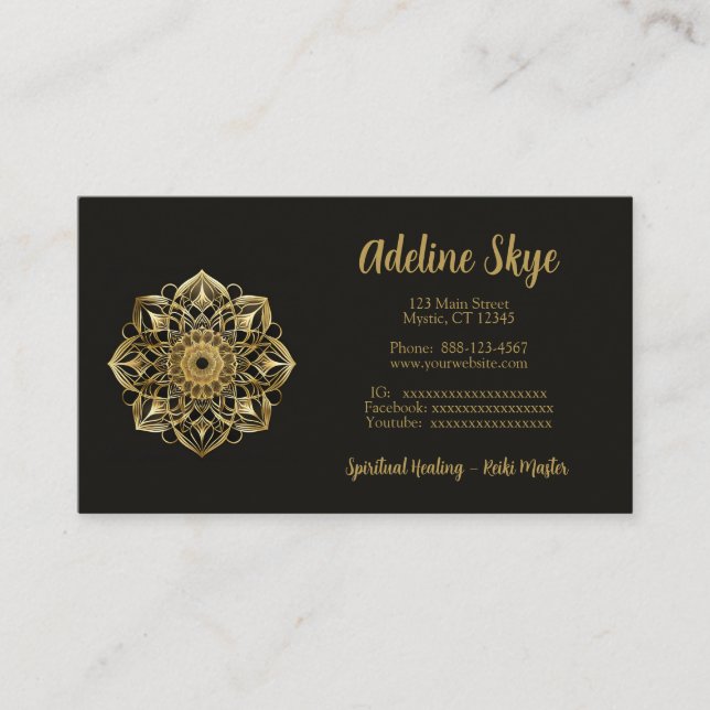Mandala Design Visitenkarte (Vorderseite)