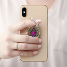 Mandala detaillierte Rosa Grüne Blume -