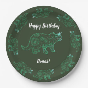 Mandala Dinosaur, Junge Geburtstagsparty Paper Tel Pappteller