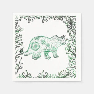 Mandala Dinosaur Paper Napkins Serviette