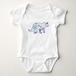 Mandala Dinosaur Zeichnend Baby Bodysuit Strampler