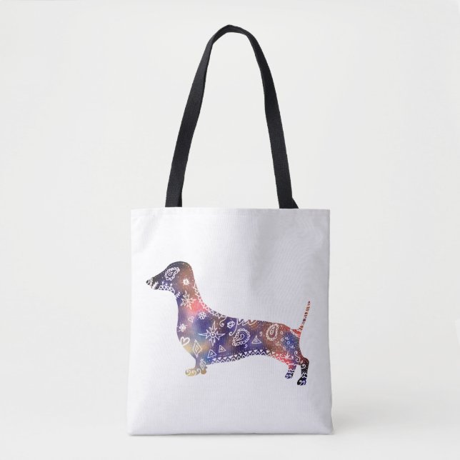 Mandala Dog, Dackel-Mehrdruck-Tasche (Vorderseite)