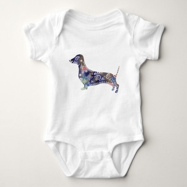 Mandala Dog Jersey Bodysuit Baby Strampler (Vorderseite)