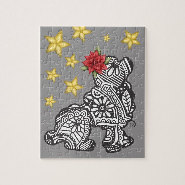 Mandala Dog with Stars Puzzle (Vertikal)