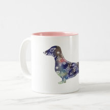 Mandala Dog Zwei-Tonen-Tasse