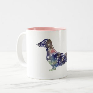 Mandala Dog Zwei-Tonen-Tasse Zweifarbige Tasse