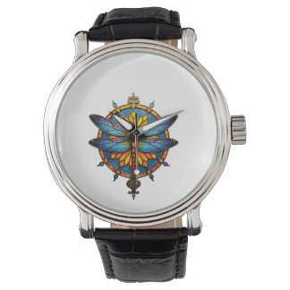 Mandala Dragonfly Luminous Sacred Geometry Spiritu Armbanduhr