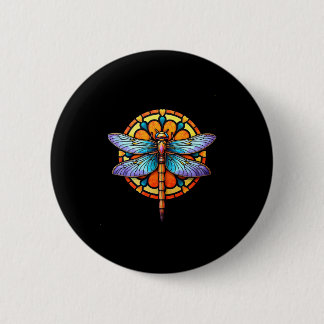 Mandala Dragonfly Luminous Sacred Geometry Spiritu Button