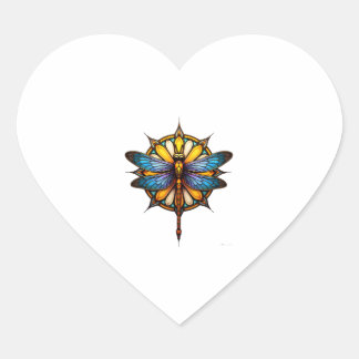 Mandala Dragonfly Luminous Sacred Geometry Spiritu Herz-Aufkleber