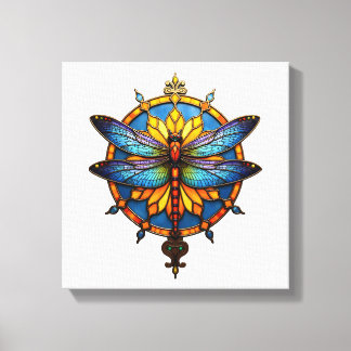 Mandala Dragonfly Luminous Sacred Geometry Spiritu Leinwanddruck