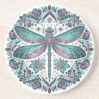 Mandala Dragonfly Sandstone Untersetzer