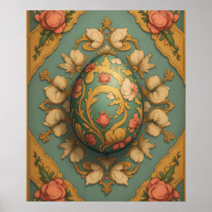 Mandala Egg - Intricate Boho Floral Design Poster