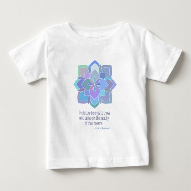Mandala Eleanor Roosevelt Beauty Quote Baby T-shirt (Vorderseite)