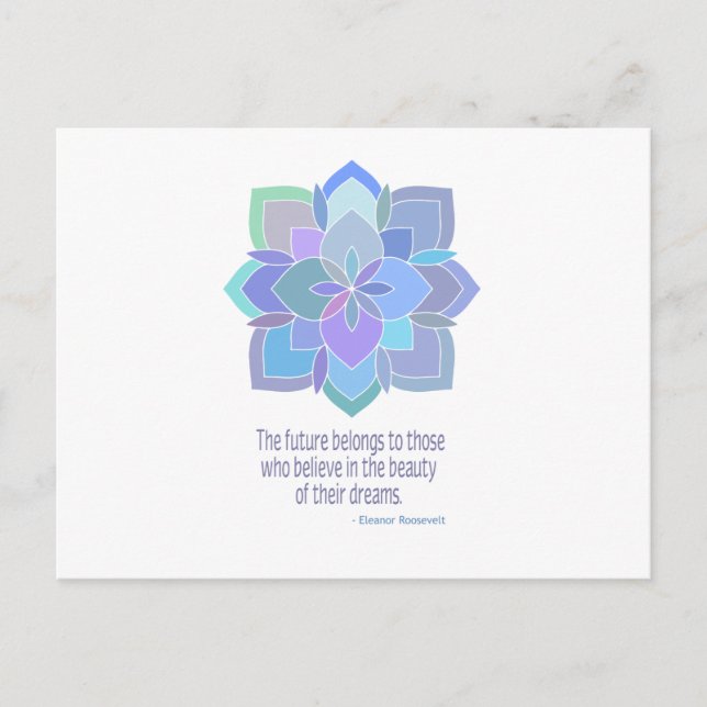 Mandala Eleanor Roosevelt Beauty Quote Postkarte (Vorderseite)