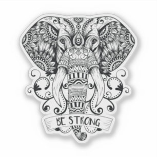 Mandala-Elefant Aufkleber