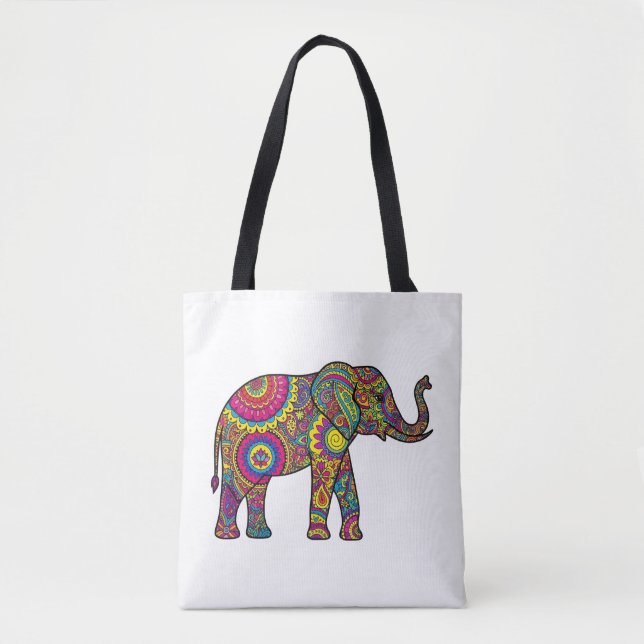 Mandala-Elefanten-Tasche  (Vorderseite)