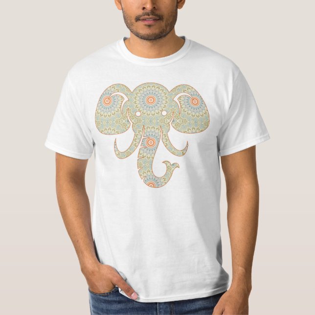 Mandala Elephant Head Design T-Shirt (Vorderseite)