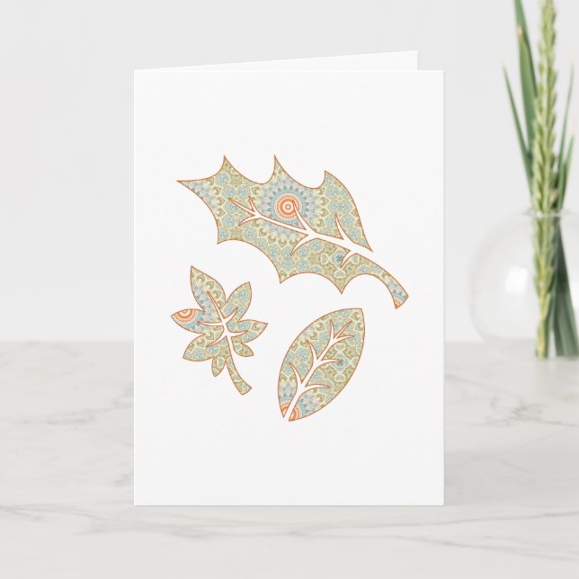 Mandala Falling Blätter Design Karte (Vorderseite)