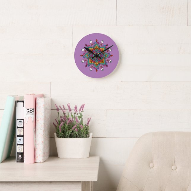 Mandala-Farbe Runde Wanduhr (Lesesaal)