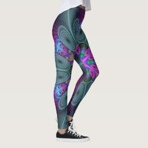 Mandala Farbige Schlagkräftige Fraktal Kunst Kalei Leggings