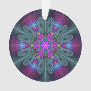 Mandala Farbige Schlagkräftige Fraktal Kunst Kalei Ornament