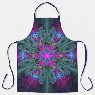 Mandala Farbige Schlagkräftige Fraktal Kunst Kalei Schürze