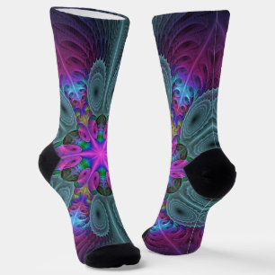 Mandala Farbige Schlagkräftige Fraktal Kunst Kalei Socken