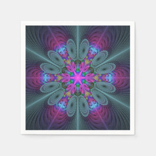 Mandala Farbige Spirituelle Fractal Kunst Mit Rosa Serviette