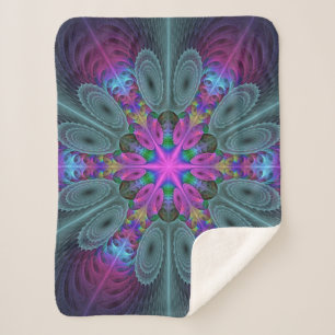 Mandala Farbige Spirituelle Fractal Kunst Mit Rosa Sherpadecke