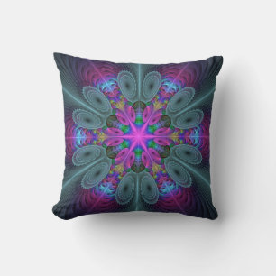 Mandala Farbige Spirituelle Fraktal Kunst Mit Rosa Kissen