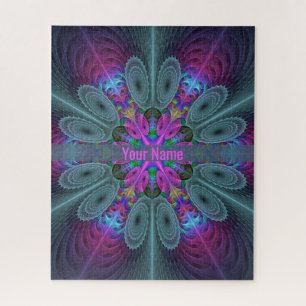 Mandala Farbige Spirituelle Fraktal Kunst Name Puzzle