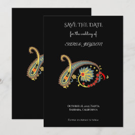 Mandala Floral Art – Boho Paisley Poster Design Save The Date