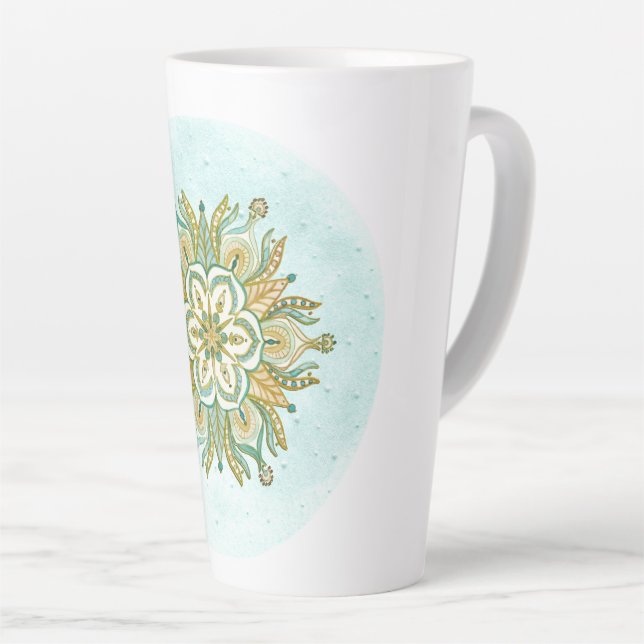 Mandala Floral Snowflakes Milchtasse (Rechte Ecke)
