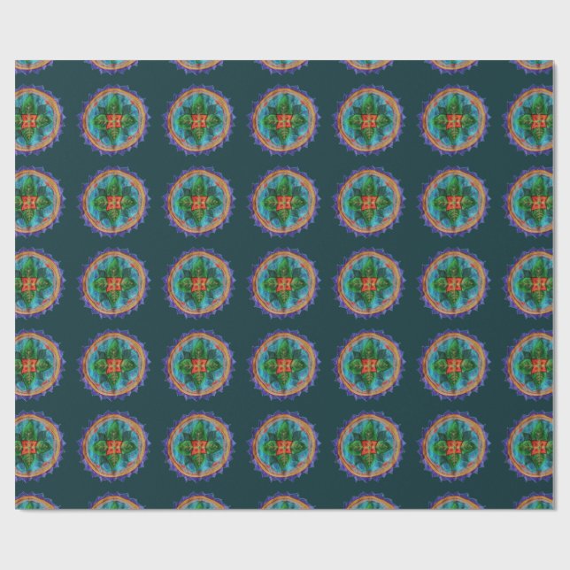 Mandala Floral Wrapping Paper Geschenkpapier (Flach)