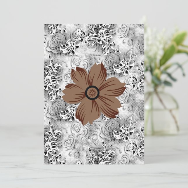 Mandala Flower Art | Earthy Floral Design Einladung (Stehend Vorderseite)