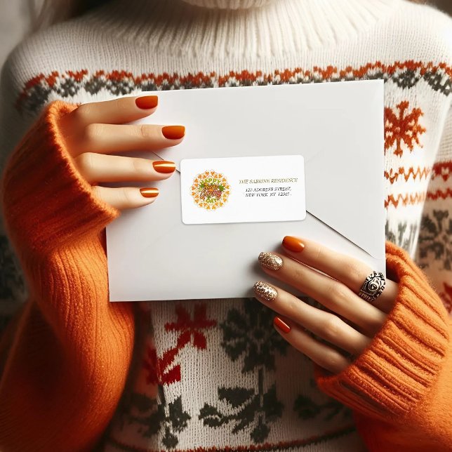 Mandala Foliage Erntedank Adressenaufkleber Adressaufkleber (Von Creator hochgeladen)