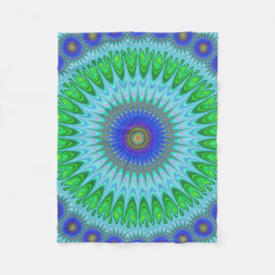 Mandala-Fraktal Fleecedecke