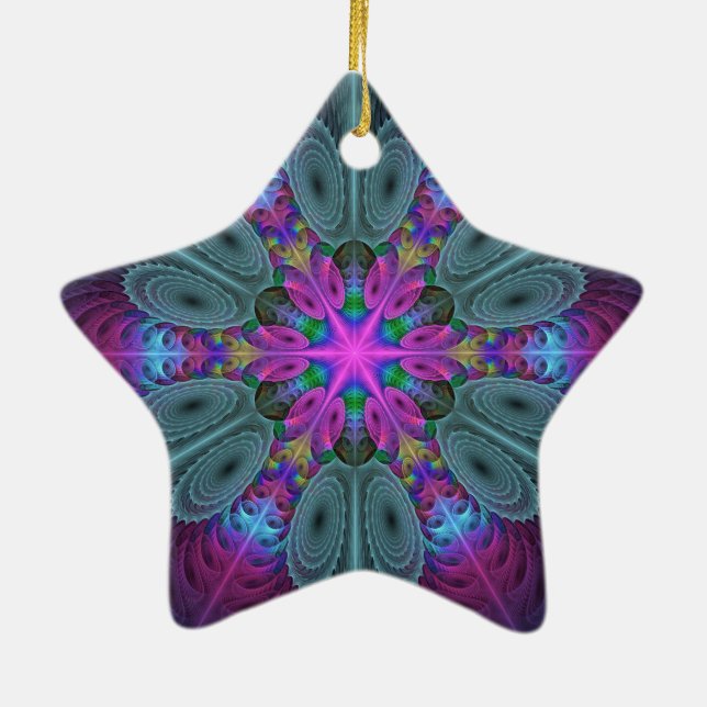 Mandala Fraktal Kunst, Dichtung und Musik Keramik Ornament (Hinten)