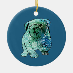 Mandala Französische Bulldogge Kreisornament Keramikornament