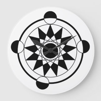 Mandala Futuristic Geometric Crop Circle Große Wanduhr