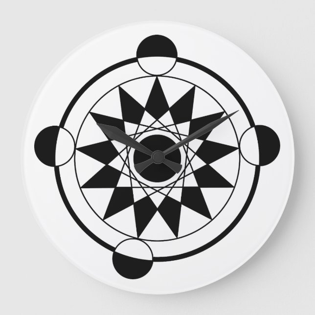 Mandala Futuristic Geometric Crop Circle Große Wanduhr (Vorderseite)