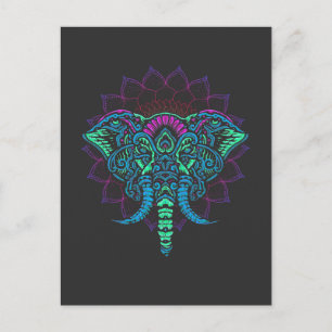 Mandala Ganesha Indian Elephant Animal Art Postkarte