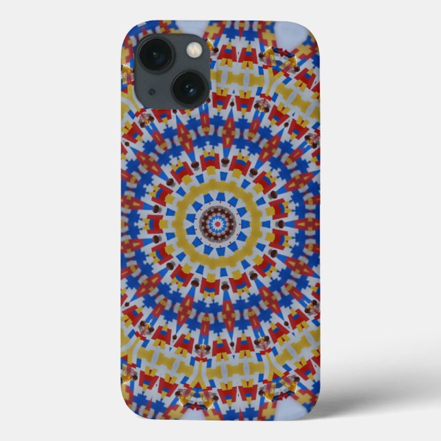 Mandala gelb blau Case-Mate iPhone hülle (Rückseite)