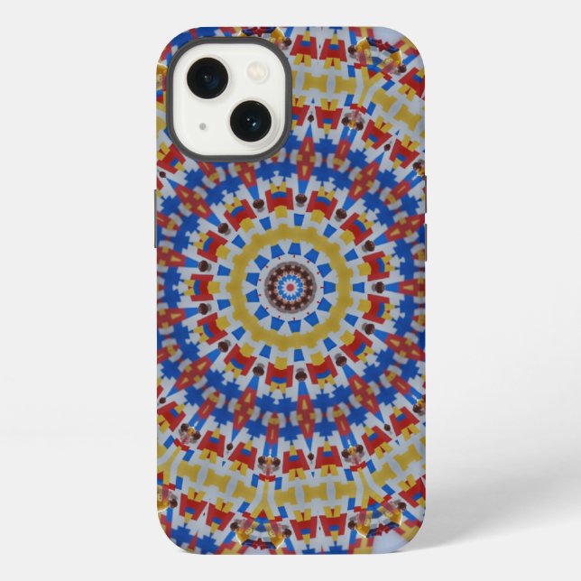 Mandala gelb blau iPhone hülle (Rückseite)