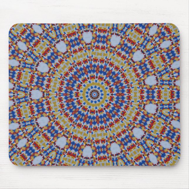 Mandala gelb blau mousepad (Vorne)