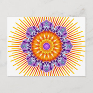 Mandala-Gelbviolett Postkarte