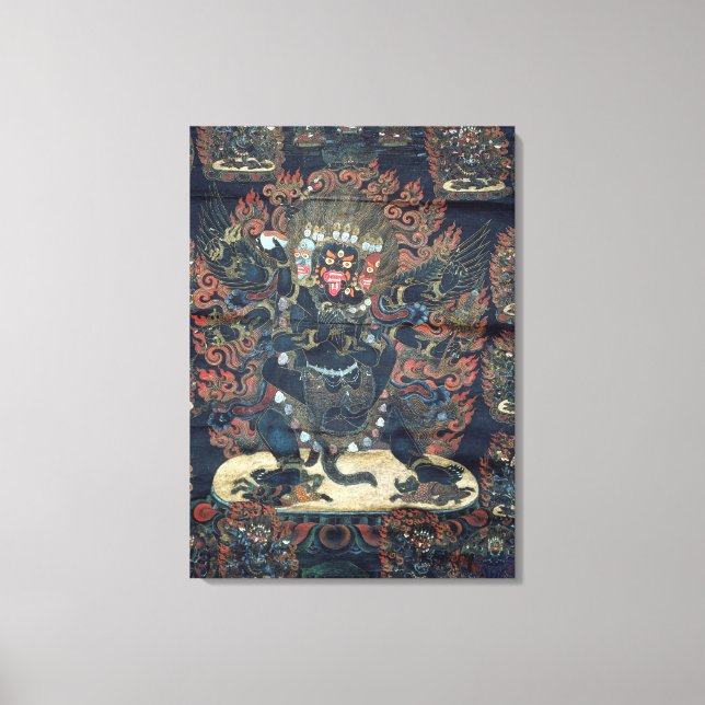 Mandala (gemalt Pergament) Leinwanddruck (Vorderseite)