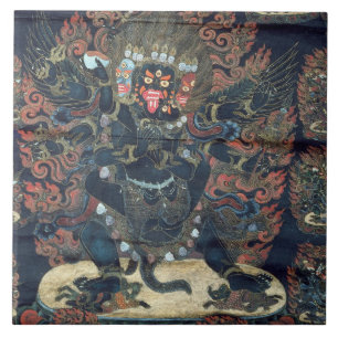 Mandala (gemaltes Pergament) Fliese