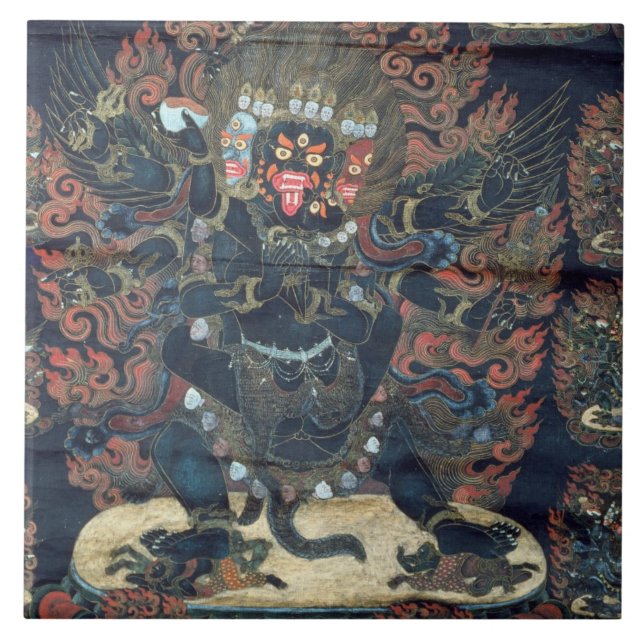 Mandala (gemaltes Pergament) Fliese (Vorderseite)