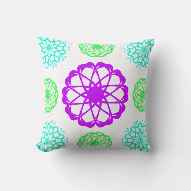 Mandala Gemustert Cushion Kissen (Vorderseite)